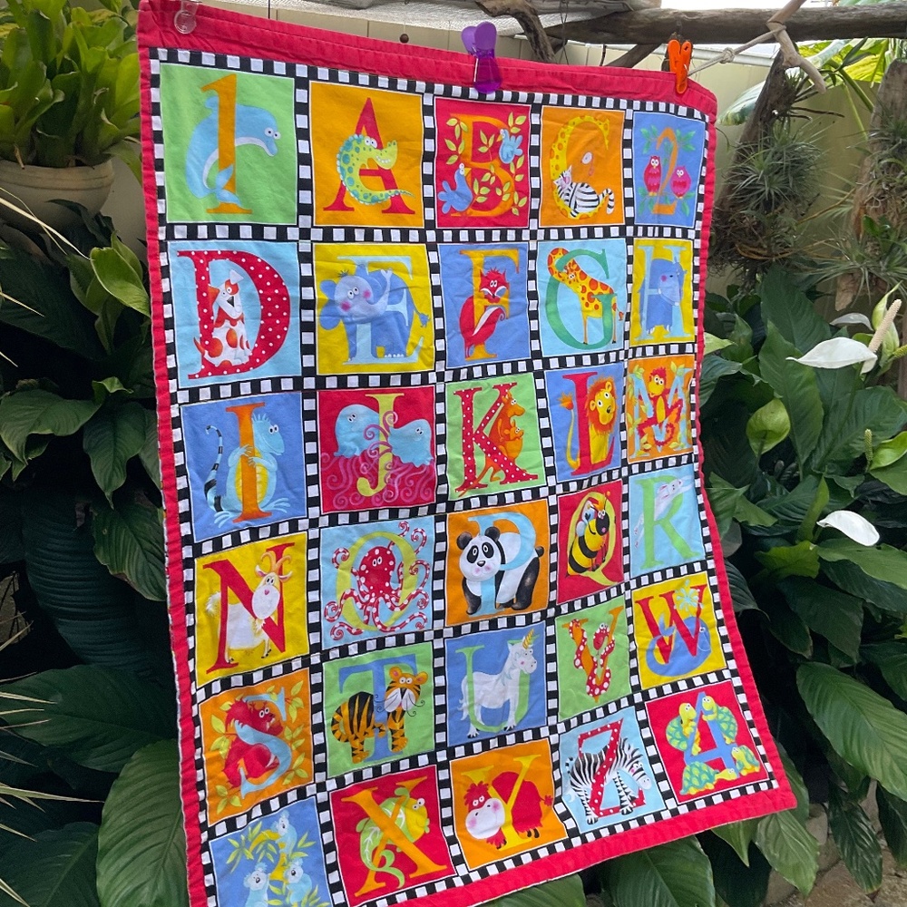 Colorful Children’s Alphabet Animal Blanket